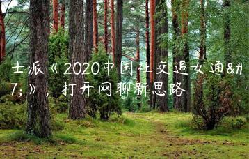 绅士派《2020中国社交追女通则》，打开网聊新思路