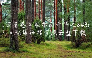 浪迹情感《展示面升华之道》36集课程资源云盘下载