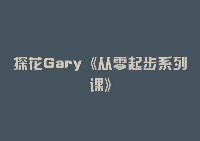 探花Gary《从零起步系列课》