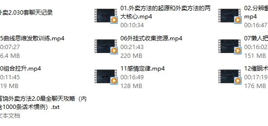 富饶私教课程《外卖方法2.0》