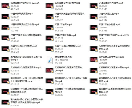 2021偷心聊法1.0+2.0进阶篇+23集实战篇网盘下载4GB